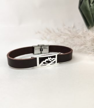 Bracelet montagne homme cuir - Chardonnet ajouré L