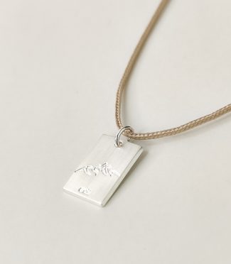 Collier montagne homme cordon - Chardonnet gravé S