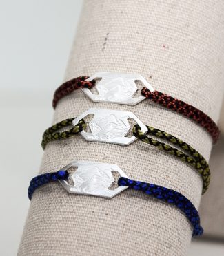 Bracelet montagne homme corde - Névé S Argent brossé