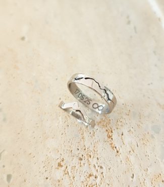 Alliance Montagne Homme Or 18 carats ou Argent - Éternité - Mont blanc