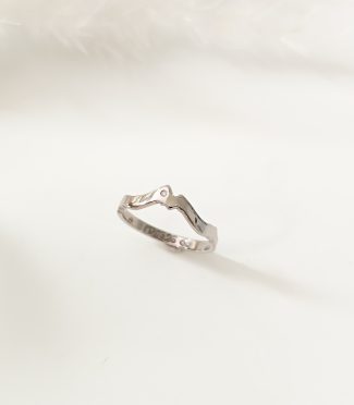 Alliance Montagne Femme pavée d'un diamant - Osmose Dent d'Oche