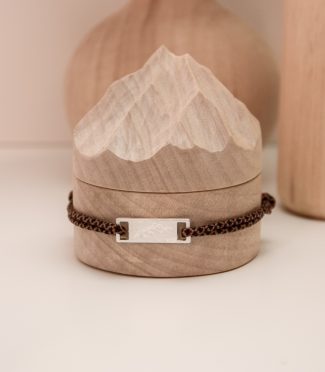Bracelet montagne homme corde - Chardonnet gravé S