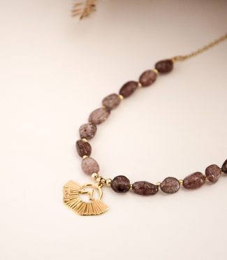 Collier pierre naturelle Quartz rose - Miaura