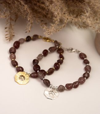 Bracelet pierre naturelle Quartz rose - Aura S