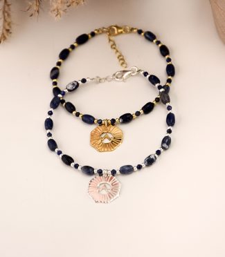 Bracelet pierre naturelle Lapis lazuli - Aura S